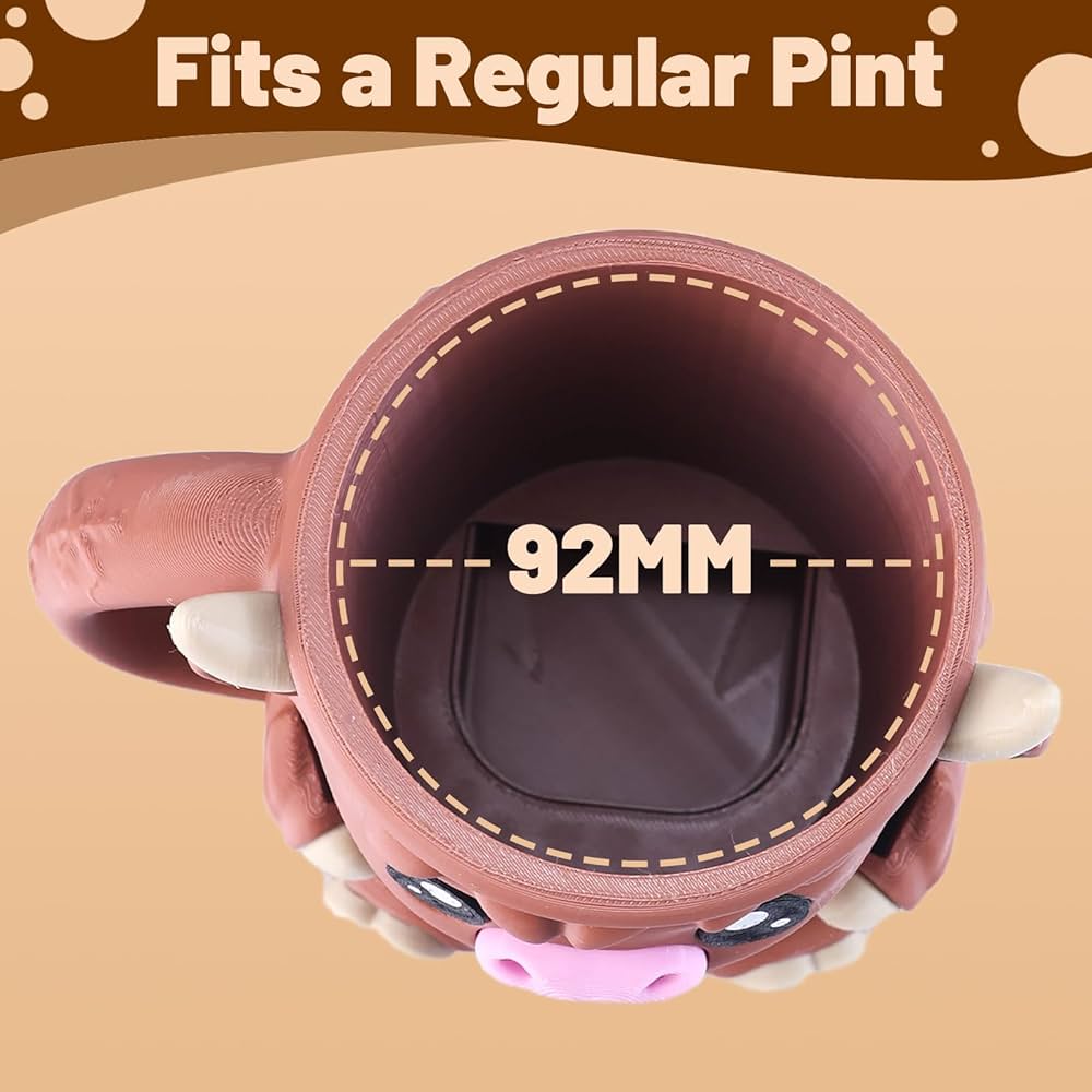 3D Printed Highland Cow Ice Cream Pint Holder