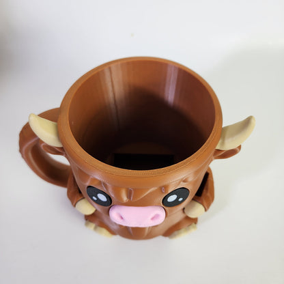 3D Printed Highland Cow Ice Cream Pint Holder